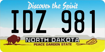 ND license plate IDZ981
