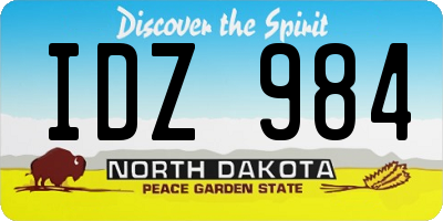 ND license plate IDZ984