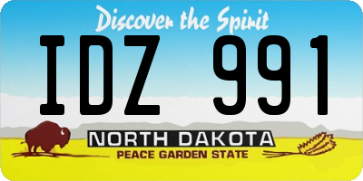 ND license plate IDZ991