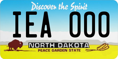 ND license plate IEA000