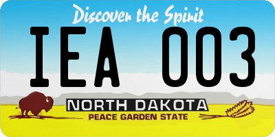 ND license plate IEA003