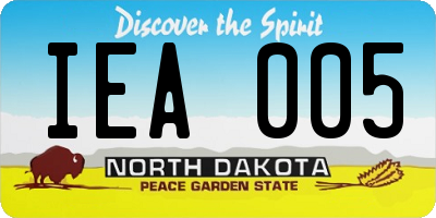 ND license plate IEA005