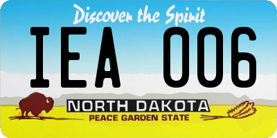 ND license plate IEA006
