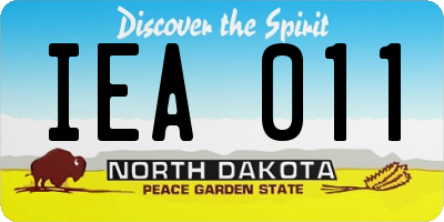 ND license plate IEA011