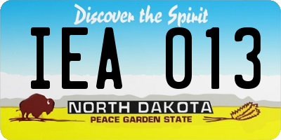 ND license plate IEA013