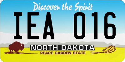 ND license plate IEA016