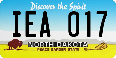 ND license plate IEA017