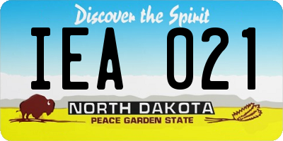 ND license plate IEA021