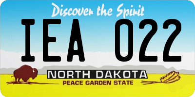 ND license plate IEA022