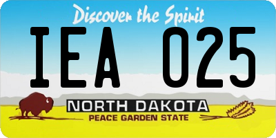 ND license plate IEA025