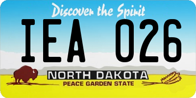 ND license plate IEA026