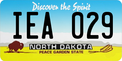 ND license plate IEA029
