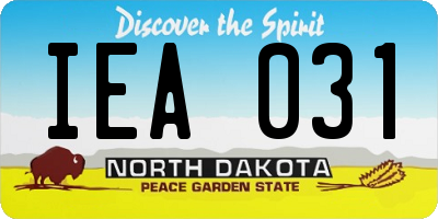 ND license plate IEA031