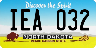 ND license plate IEA032