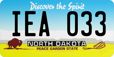 ND license plate IEA033