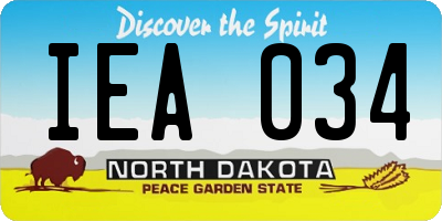 ND license plate IEA034