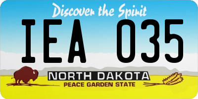 ND license plate IEA035