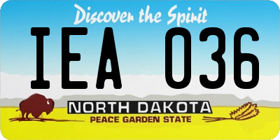 ND license plate IEA036