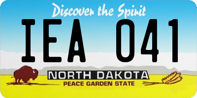 ND license plate IEA041
