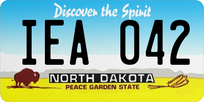 ND license plate IEA042
