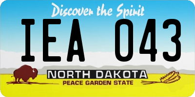 ND license plate IEA043