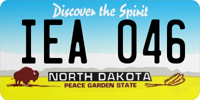 ND license plate IEA046