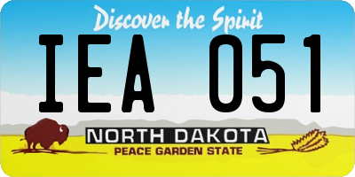 ND license plate IEA051