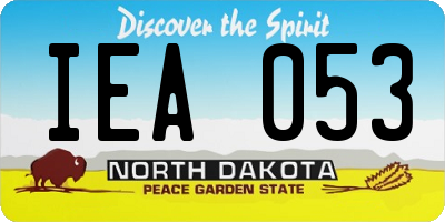 ND license plate IEA053