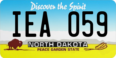 ND license plate IEA059