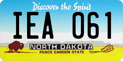 ND license plate IEA061