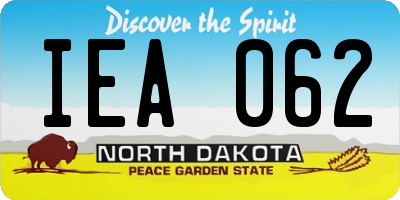 ND license plate IEA062