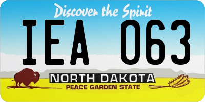 ND license plate IEA063