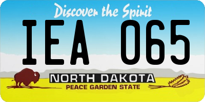 ND license plate IEA065