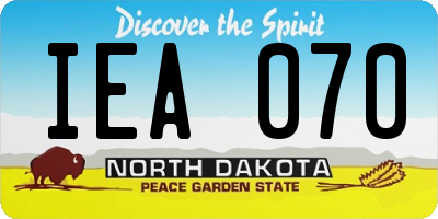 ND license plate IEA070