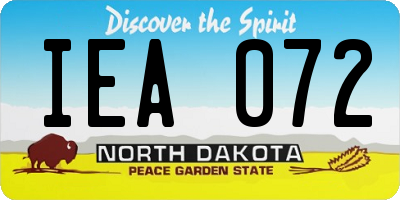 ND license plate IEA072