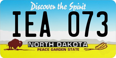 ND license plate IEA073