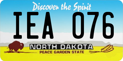 ND license plate IEA076