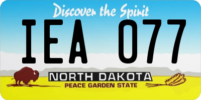 ND license plate IEA077