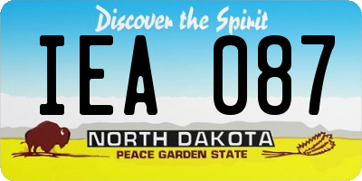 ND license plate IEA087