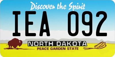 ND license plate IEA092
