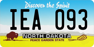 ND license plate IEA093