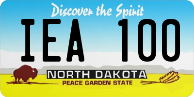 ND license plate IEA100