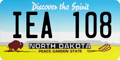 ND license plate IEA108