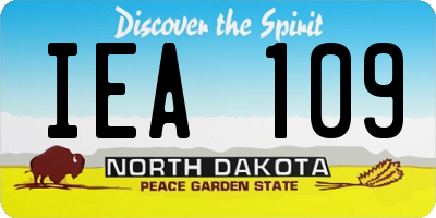 ND license plate IEA109