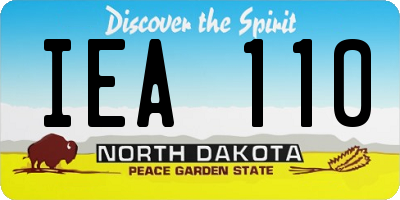 ND license plate IEA110
