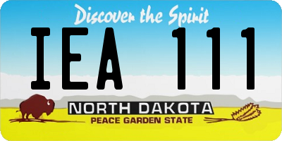 ND license plate IEA111