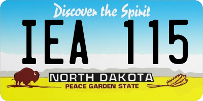 ND license plate IEA115