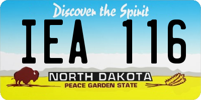 ND license plate IEA116