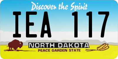 ND license plate IEA117