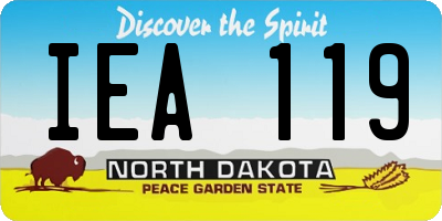 ND license plate IEA119